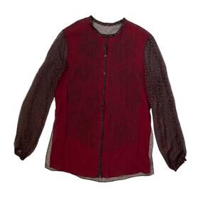 Sharon Wauchob Silk Blouse - Red and Black - Size 38 - US Size 8